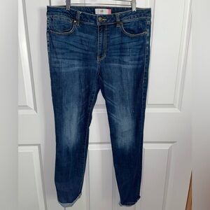 CAbi Women's High Straight Dark Blue Denim Jeans
